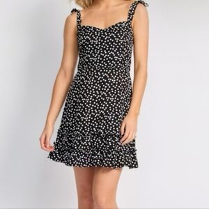 The General Good Allegra Flounce Hem Dress - Black/White